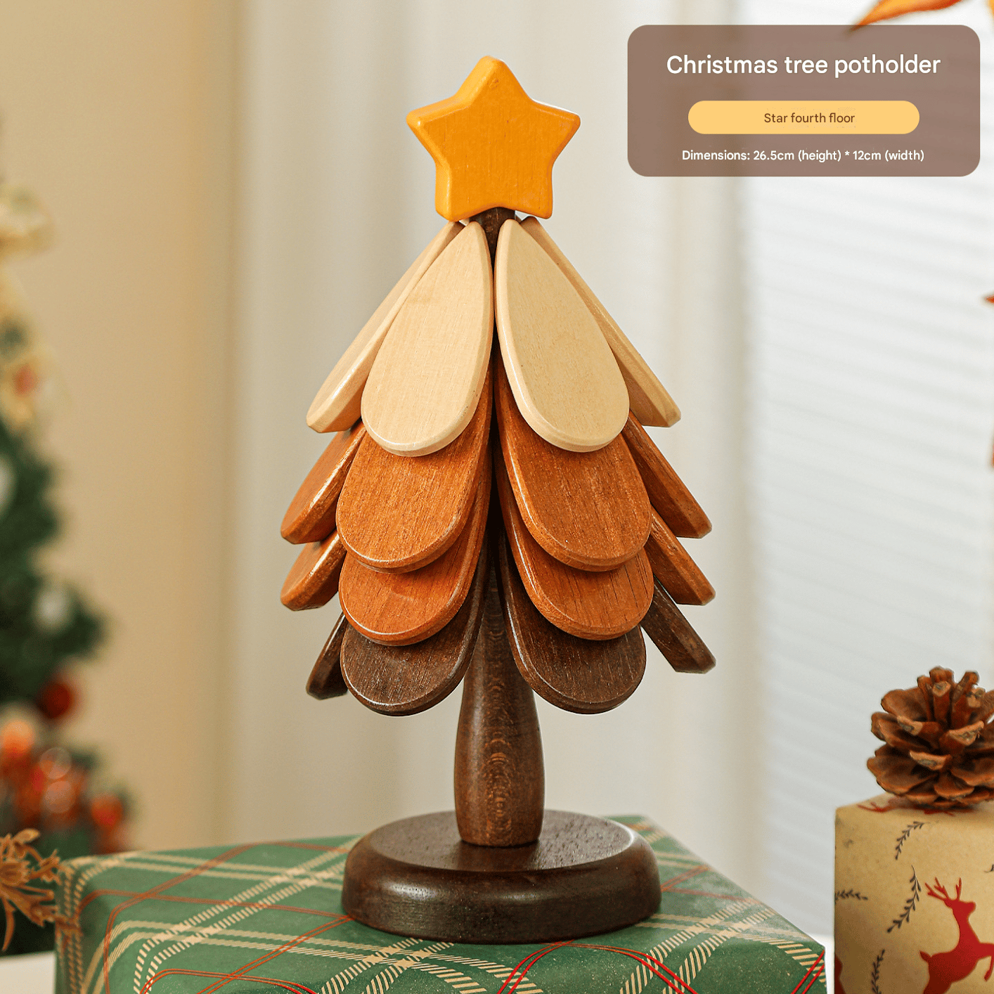 🤚🎁Natural Wooden Tree Trivets for Hot Dishes