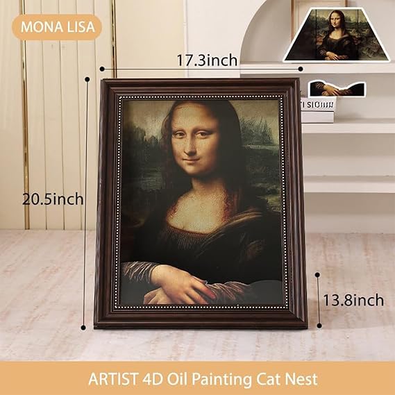 3D oil painting cat bed