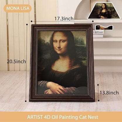 3D oil painting cat bed