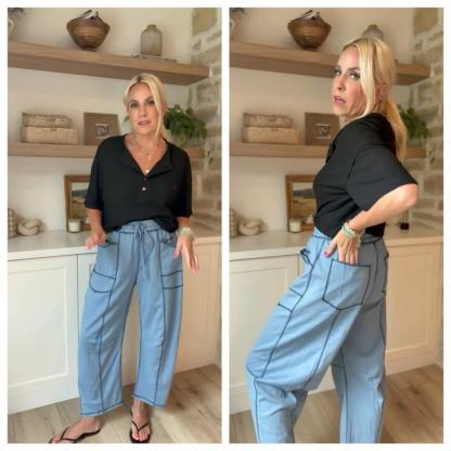 $10 off—this week only!🔥Womens Baggy Barrel Pants Wide Leg Lounge Drawstring Sweatpants with Pockets