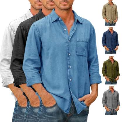 🎉🎉LAST DAY DEALS🔥Mens Long Sleeve Button Down Shirt