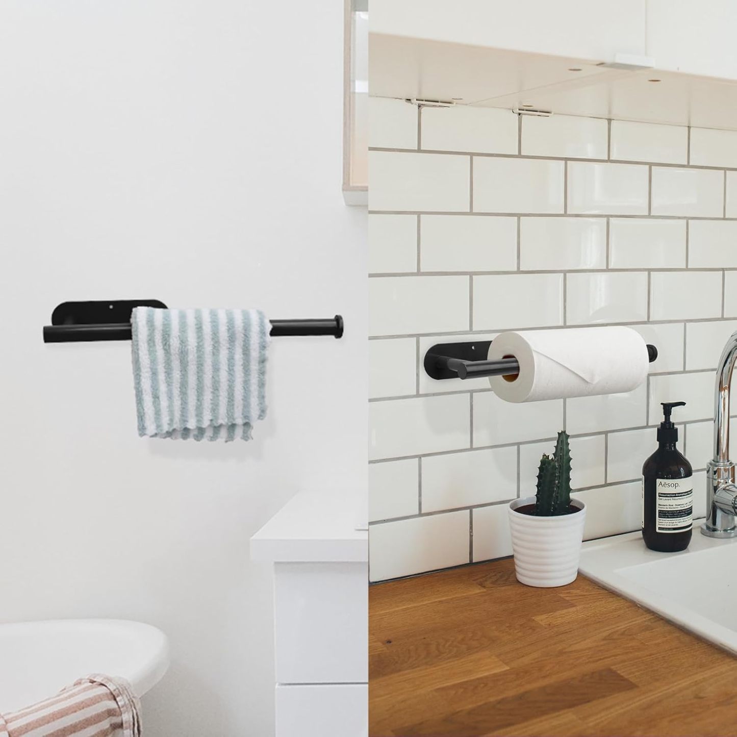 🧻Under Cabinet Paper Towel Holder – Declutter Your Kitchen Counter in Seconds ✨