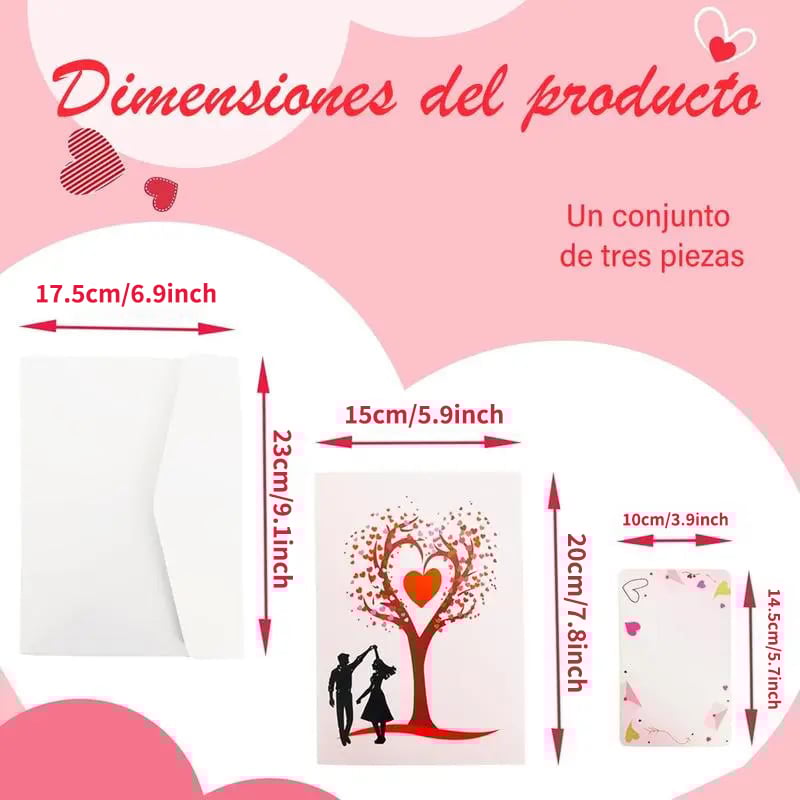 💐3D Pop-Up Anniversary Card - Romantic Love Tree & Hearts Design💌