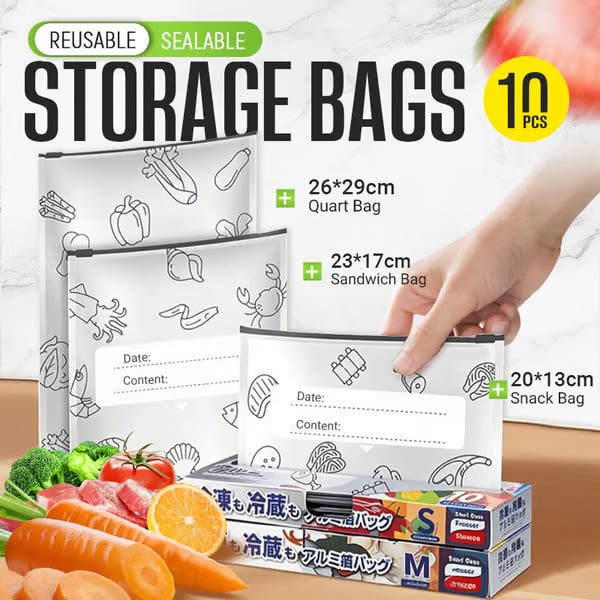 💫 55K+ SOLD! 🛍️ Reusable Aluminum Foil Storage Bags – Durable, Leakproof & Reusable for Everyday Use 🌿