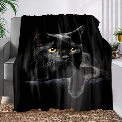 💥LAST DAY SALE 49% OFF🔥 - Black Cat Print Flannel Blanket