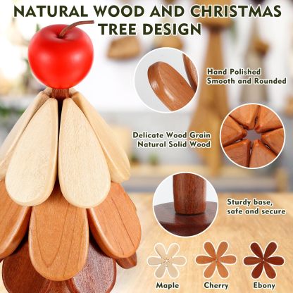 🤚🎁Natural Wooden Tree Trivets for Hot Dishes