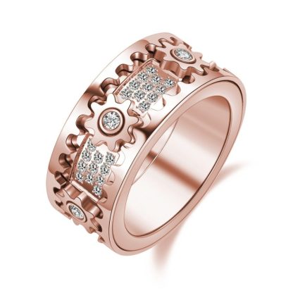🎁 925 Sterling Silver Personalized Stress Reducing Rotatable Gear Ring 💎