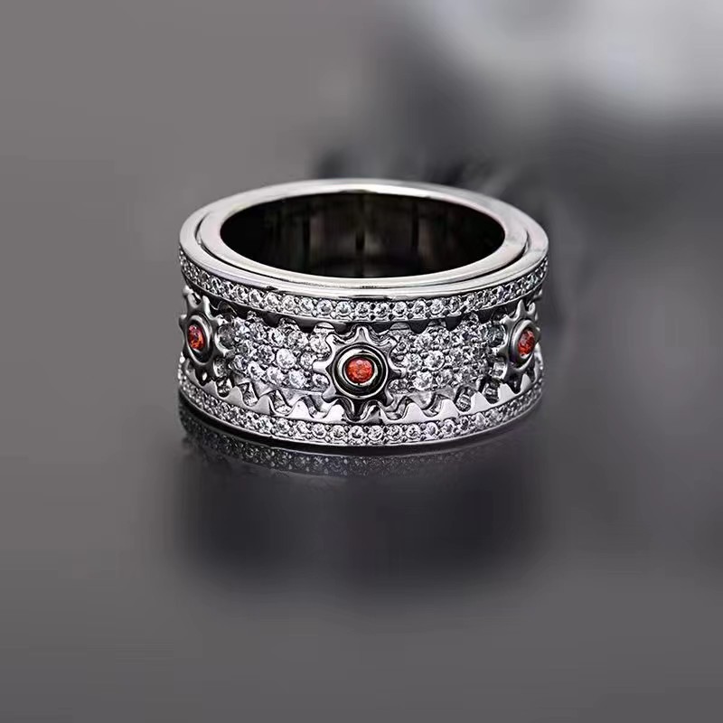 🎁 925 Sterling Silver Personalized Stress Reducing Rotatable Gear Ring 💎