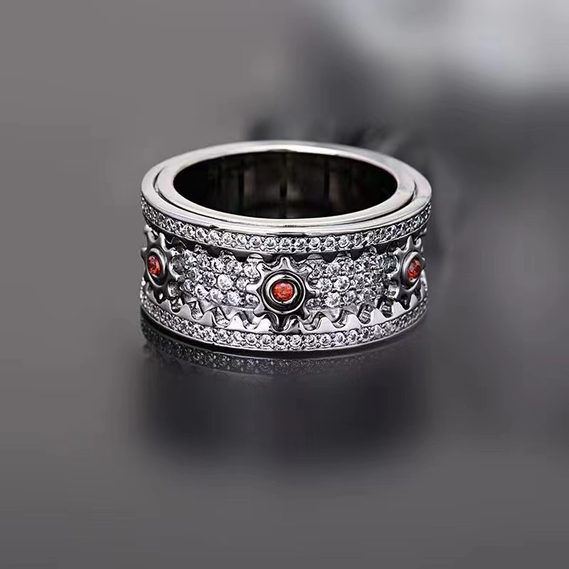 🎁 925 Sterling Silver Personalized Stress Reducing Rotatable Gear Ring 💎