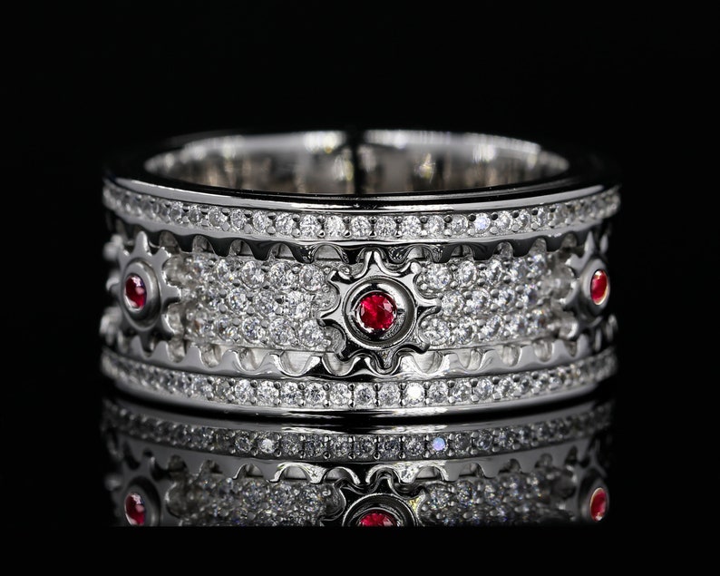 🎁 925 Sterling Silver Personalized Stress Reducing Rotatable Gear Ring 💎