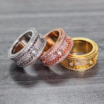 🎁 925 Sterling Silver Personalized Stress Reducing Rotatable Gear Ring 💎