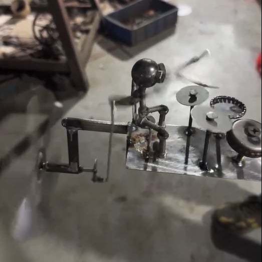 🔥Last Day🥁Handmade Metal Rock Band Windmill🎁(Includes a 70cm bracket)