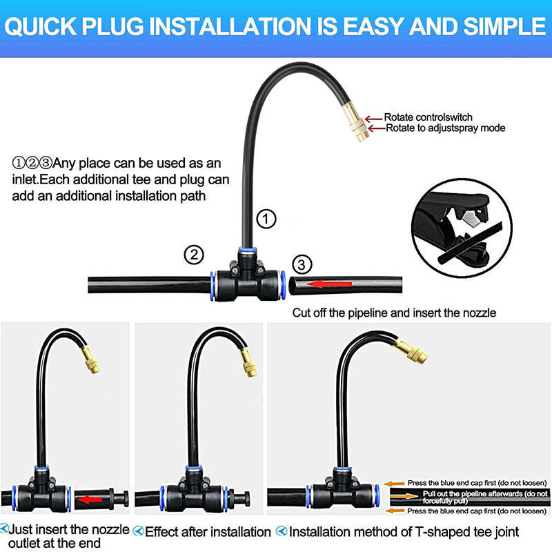 Drip Irrigation Kit with 360° Flexible Hose