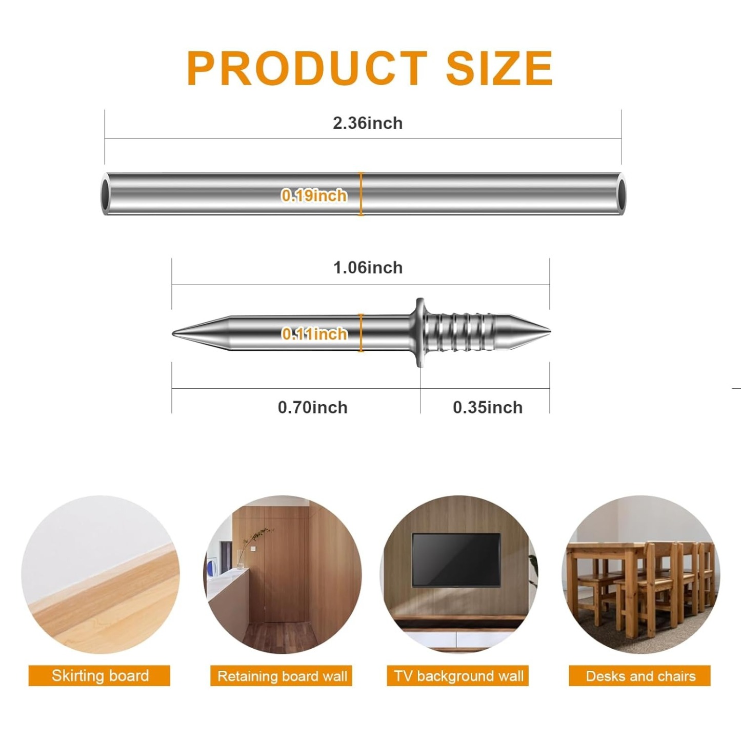 Woyuosn Seamless 2-Sided Nails for Wood