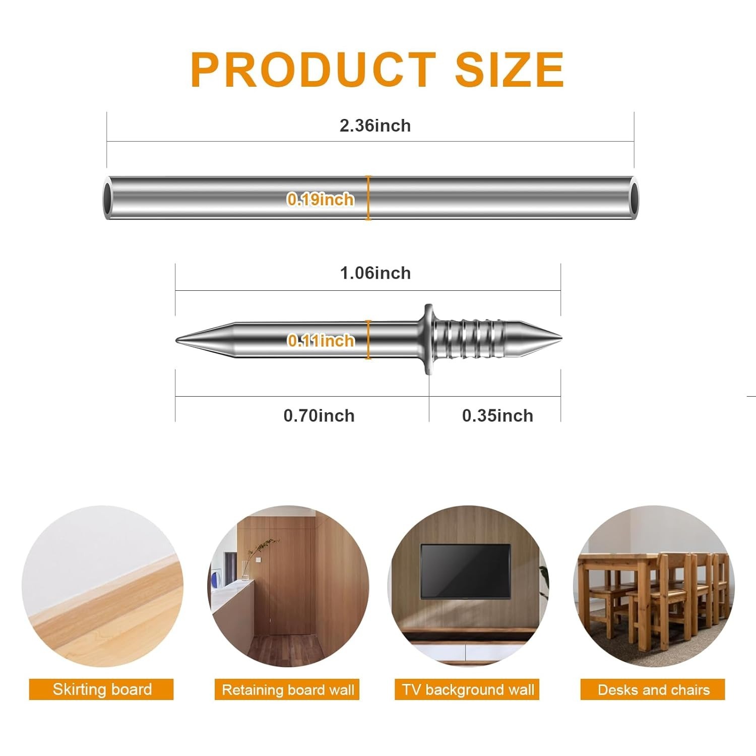 Woyuosn Seamless 2-Sided Nails for Wood