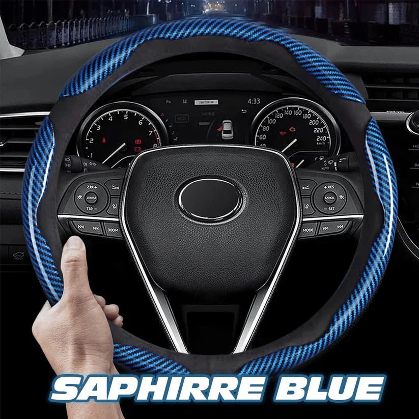 Universal Laser Carbon Fiber Pattern Steering Wheel Cover
