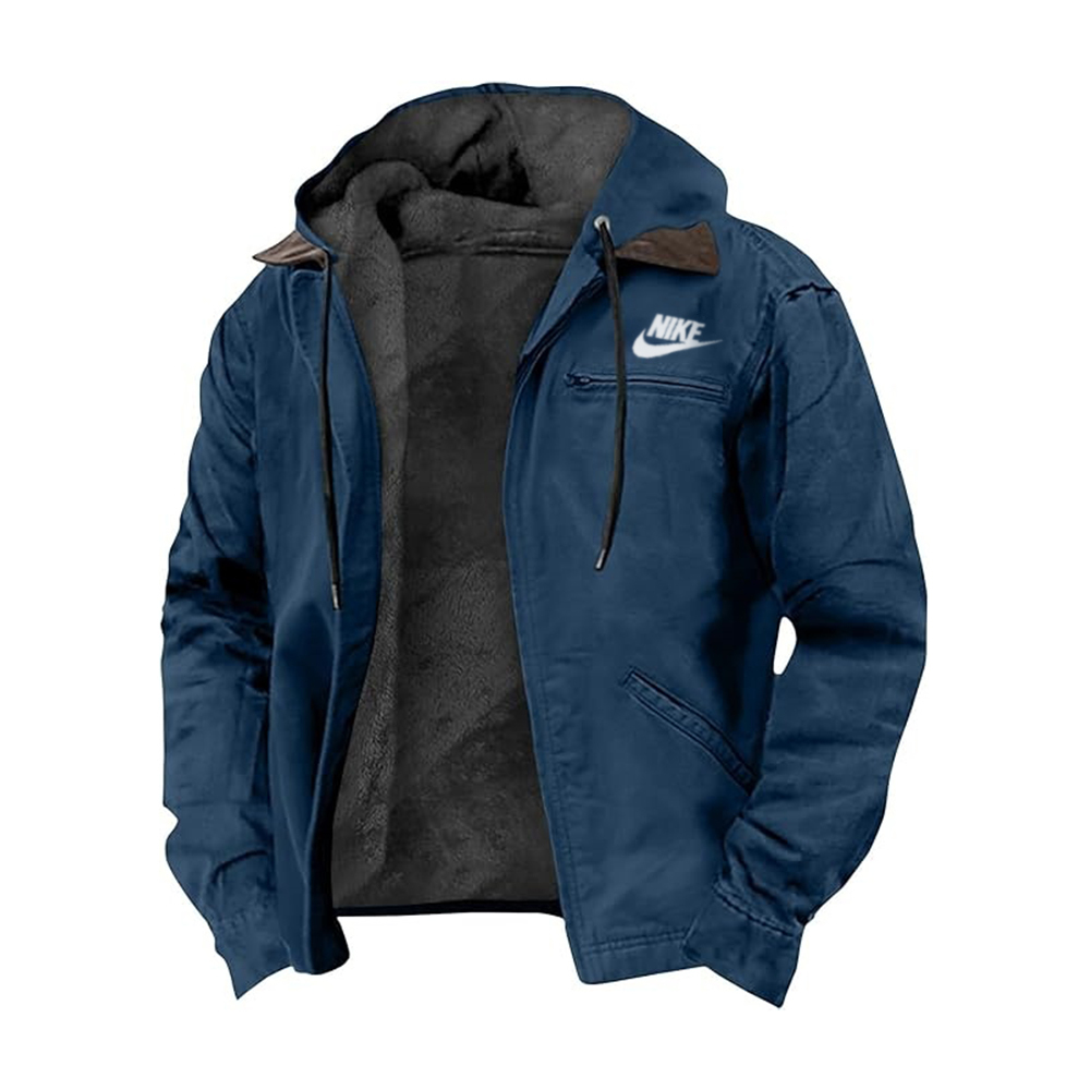 2025 NIKE®-Heavyweight Winter Hoodie Jacket Casual Stylish Zip Up Warm Fleece Sherpa Lined Jackets Coats With Pockets