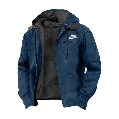 2025 NIKE®-Heavyweight Winter Hoodie Jacket Casual Stylish Zip Up Warm Fleece Sherpa Lined Jackets Coats With Pockets