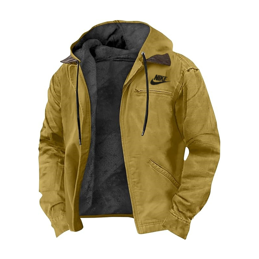 2025 NIKE®-Heavyweight Winter Hoodie Jacket Casual Stylish Zip Up Warm Fleece Sherpa Lined Jackets Coats With Pockets