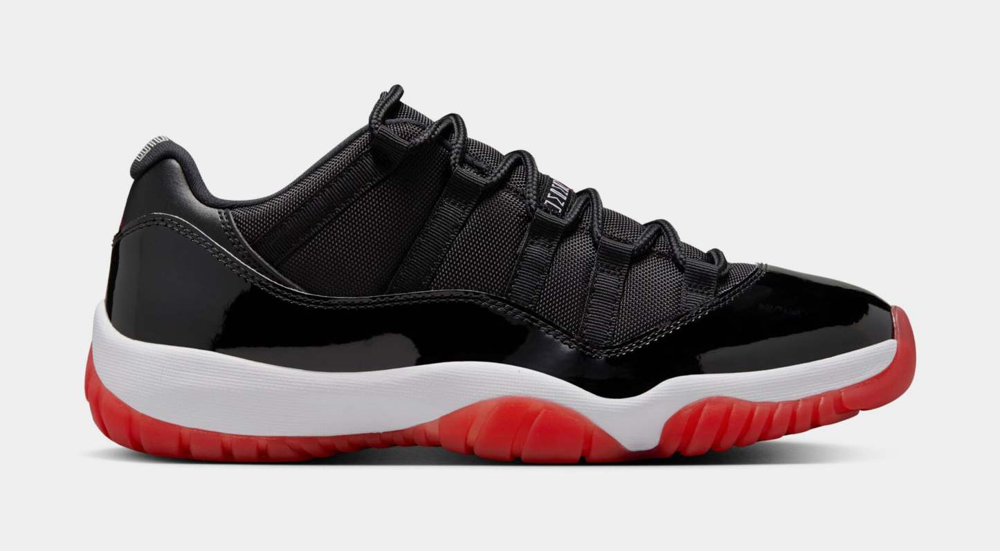 Air Jordan 11 Retro Low Bred Mens Lifestyle Shoes (Black/Varsity Red/White)