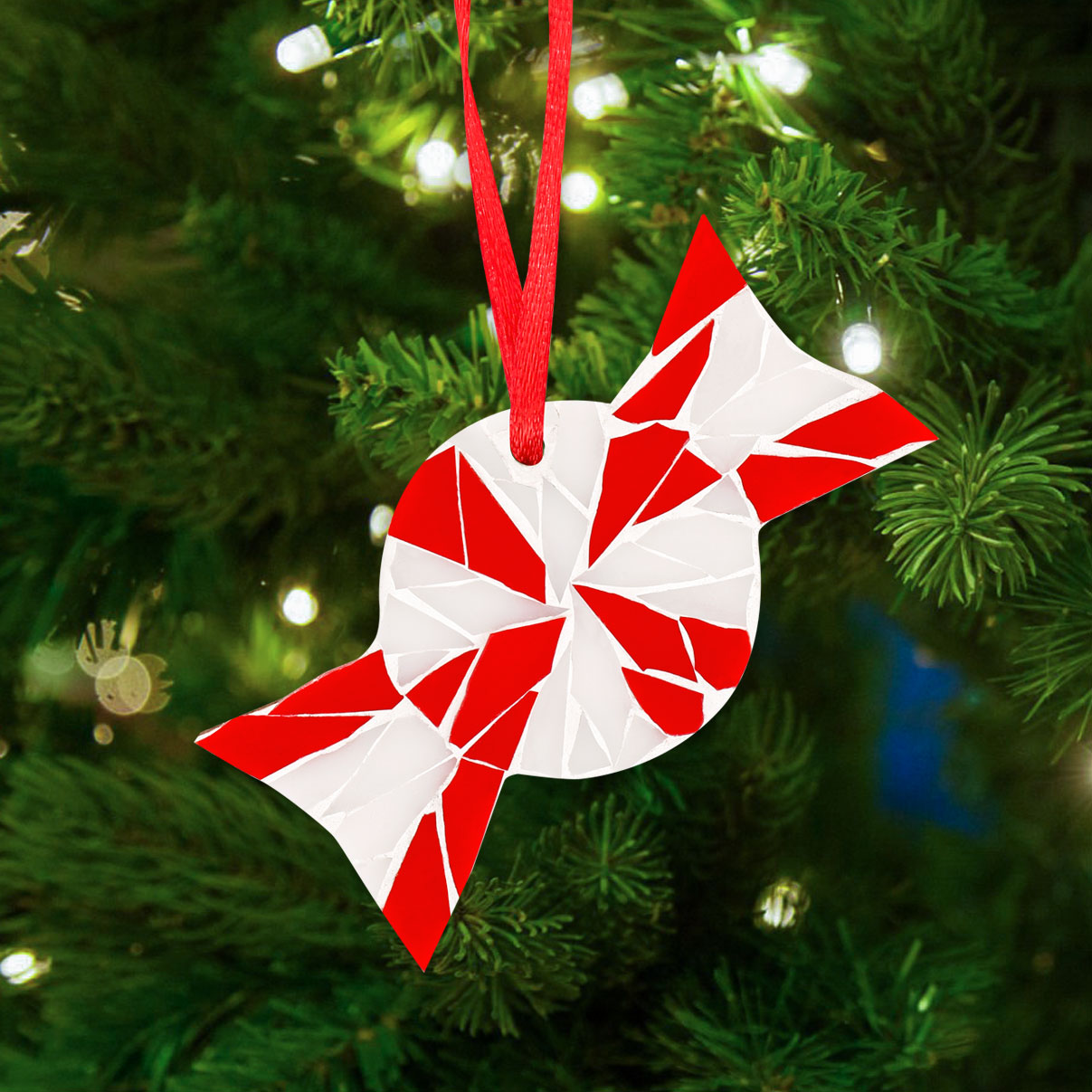 Peppermint Candy Christmas Ornaments Glass Mosaic Kit