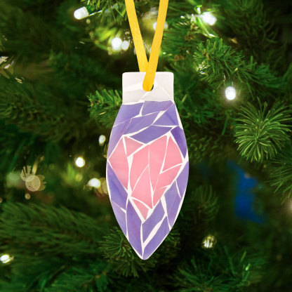 Heart-Shaped Christmas Light Ornaments Glass Mosaic Kit