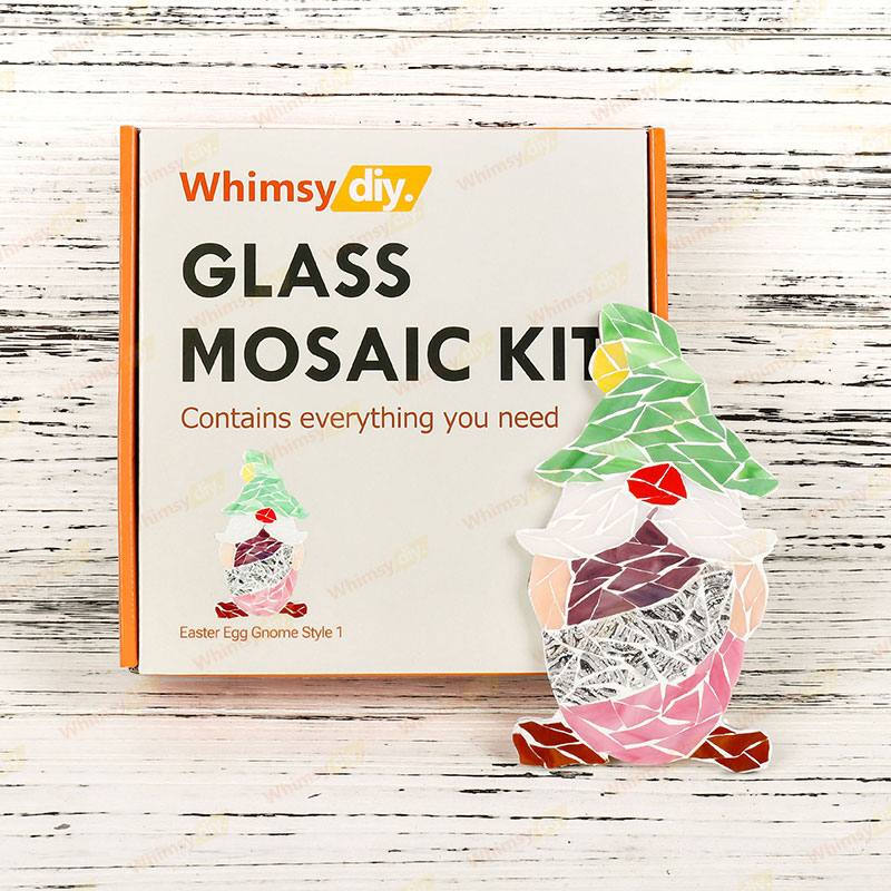 Whimsy DIY Easter Egg Gnome Style 1 Glass Mosaic Kit Puzzles