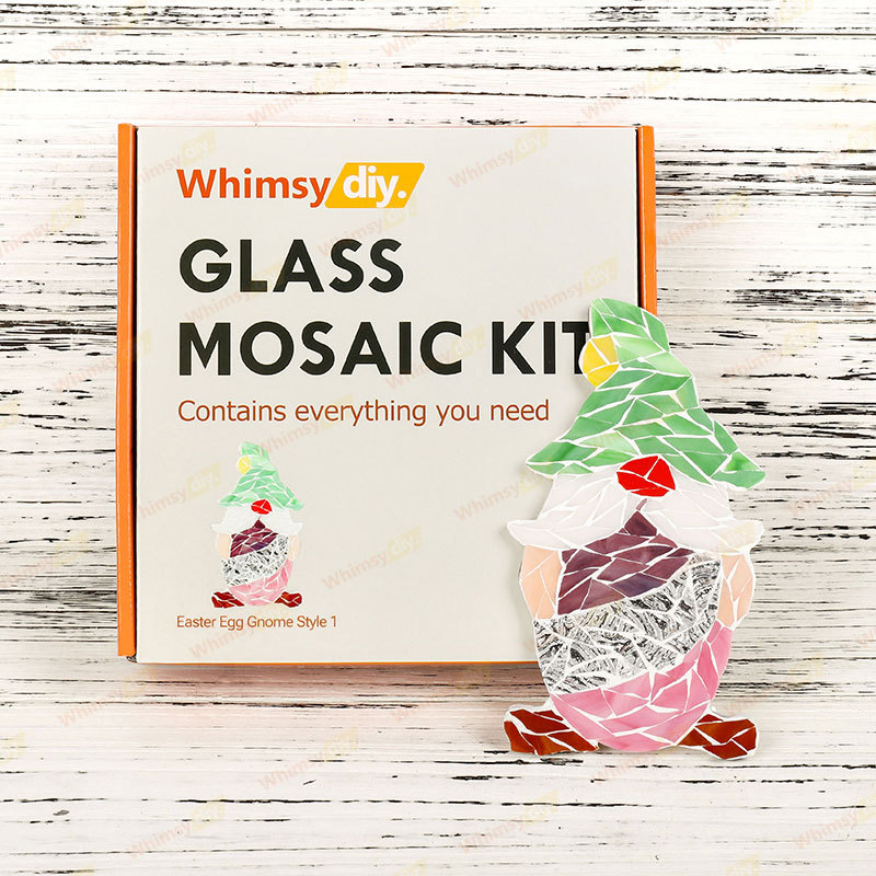 Whimsy DIY Easter Egg Gnome Style 1 Glass Mosaic Kit Puzzles