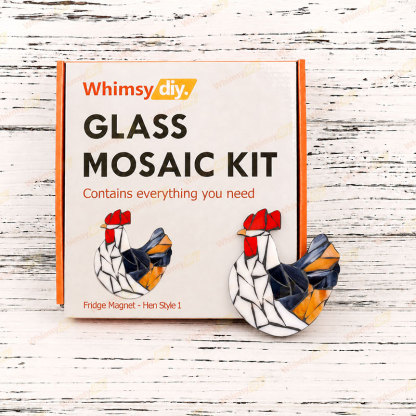 Whimsy DIY Fridge Magnet - Hen Style 1 Glass Mosaic Kit Puzzles