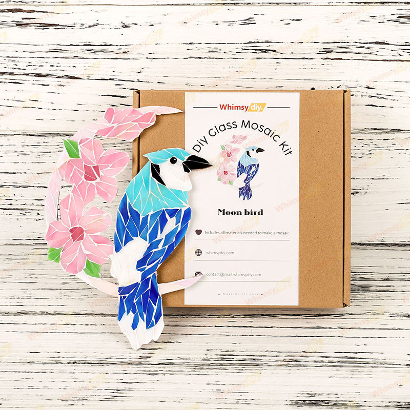 Moon Bluebird Glass Mosaic Kit