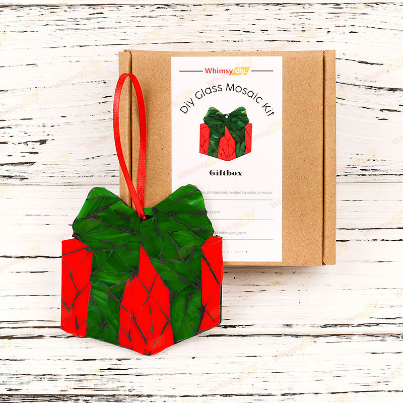 Gift Box Christmas Ornaments Glass Mosaic Kit