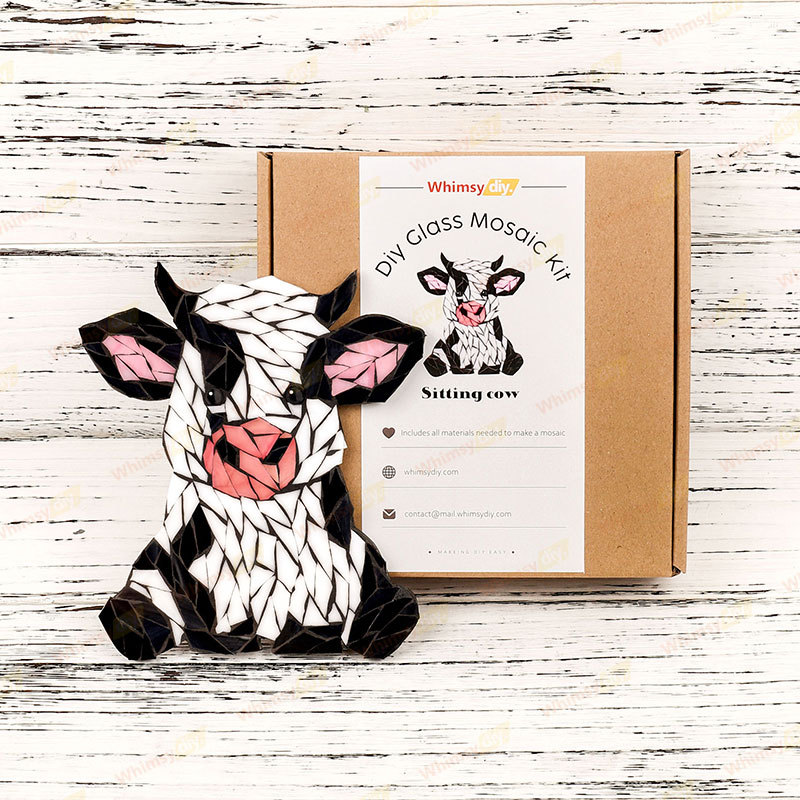 Sitting Cow Glass Mosaic Kit