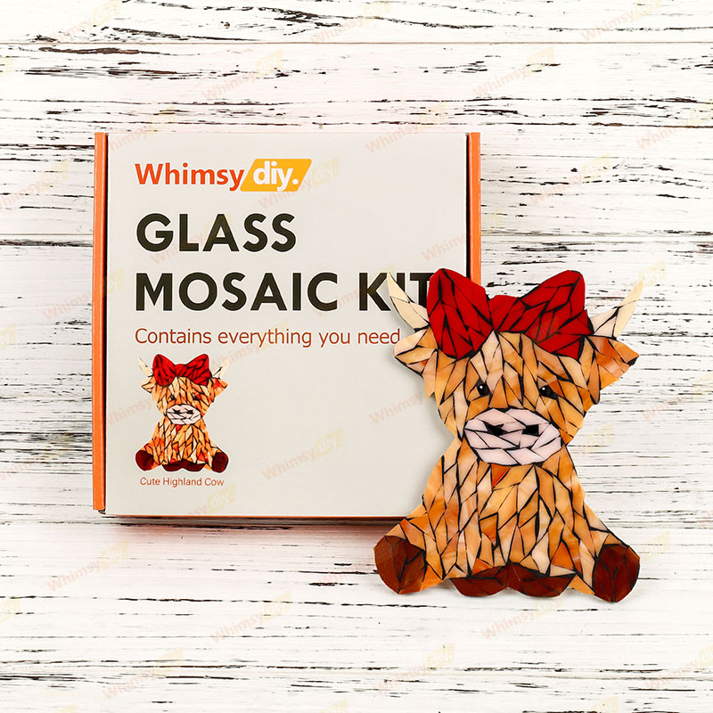 Cute Highland Cow Glass Mosaic Kit