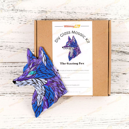 Gazing Fox Glass Mosaic Kit | DIY Arts & Crafts Kit for Adults
