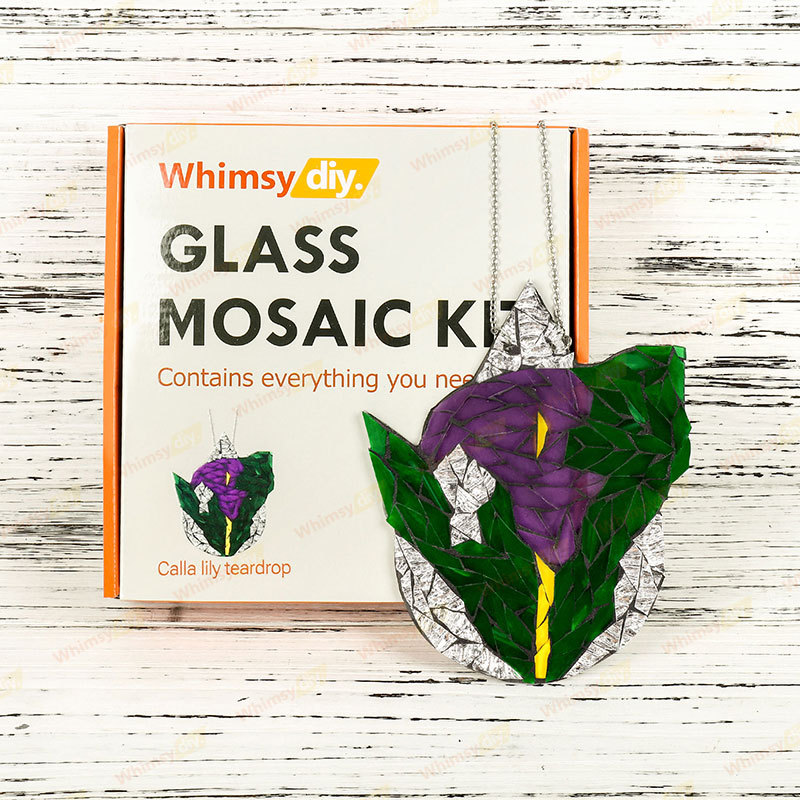 Whimsy DIY Calla Lily Teardrop Glass Mosaic Kit Puzzles