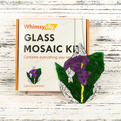 Whimsy DIY Calla Lily Teardrop Glass Mosaic Kit Puzzles