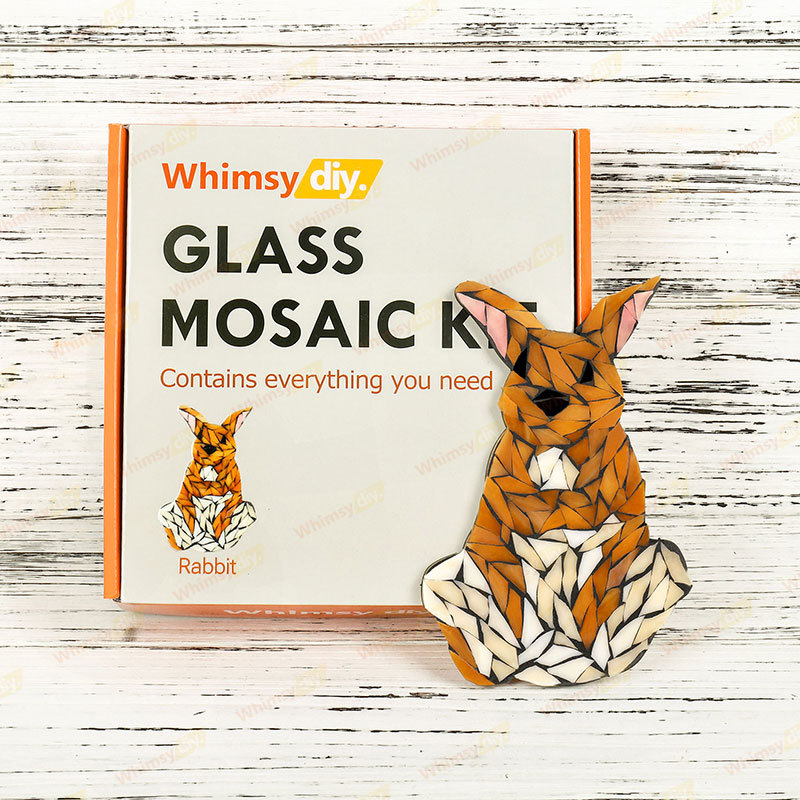 Whimsy DIY Rabbit Glass Mosaic Kit Puzzles