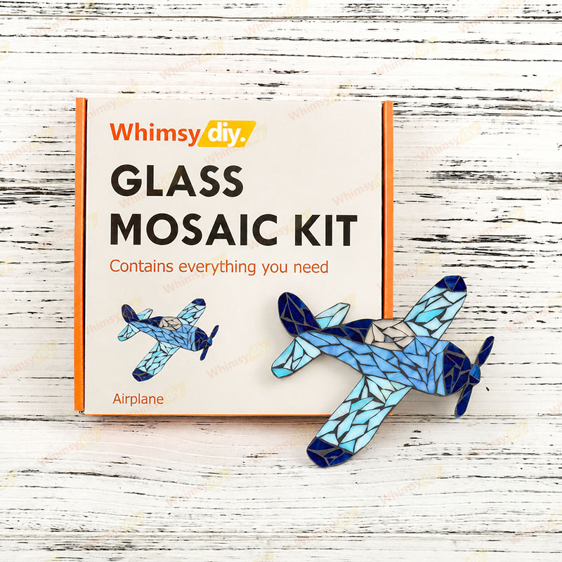 Whimsy DIY  Airplane Glass Mosaic Kit Puzzles