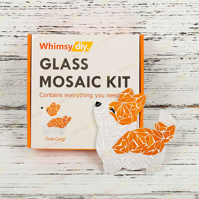 Whimsy DIY Cute Corgi Glass Mosaic Kit Puzzles