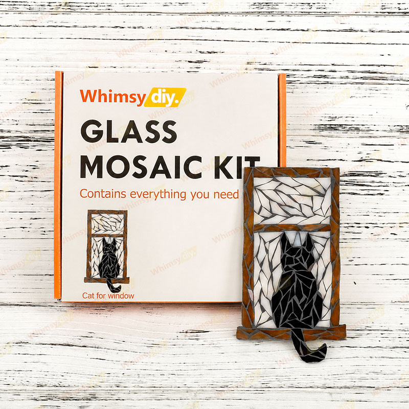 Whimsy DIY Cat for Window Glass Mosaic Kit Puzzles
