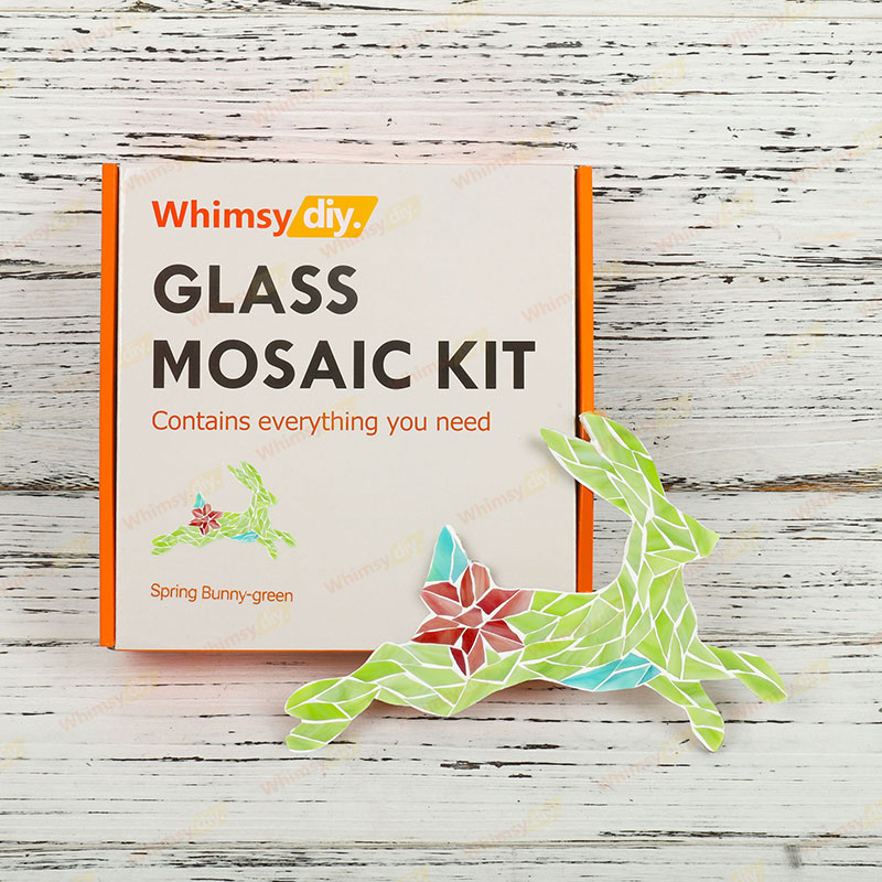 Whimsy DIY Spring Bunny-Green Glass Mosaic Kit Puzzles