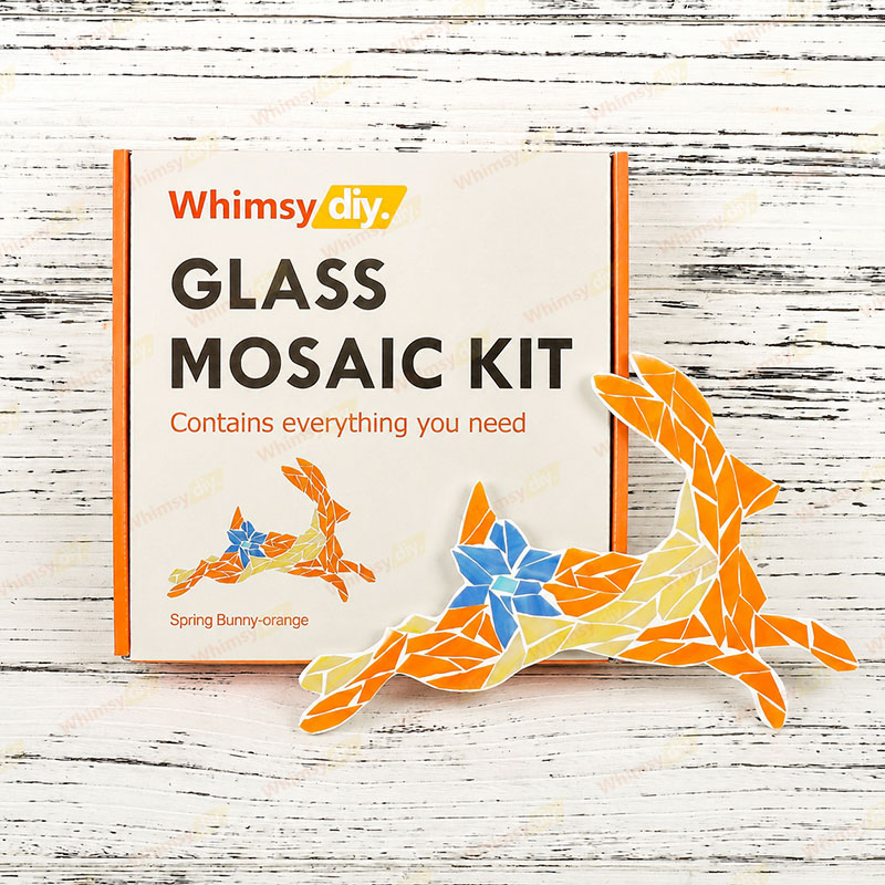 Whimsy DIY Spring Bunny-Orange Mosaic Kit Puzzles