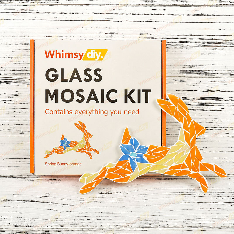 Whimsy DIY Spring Bunny-Orange Mosaic Kit Puzzles
