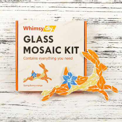 Whimsy DIY Spring Bunny-Orange Mosaic Kit Puzzles