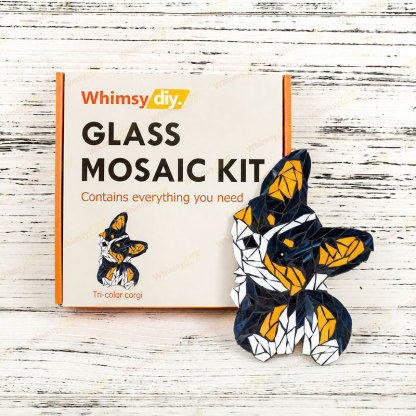 Whimsy DIY tri-color corgi Glass Mosaic Kit Puzzles