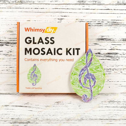 Whimsy DIY Treble Clef Teardrop Glass Mosaic Kit Puzzles