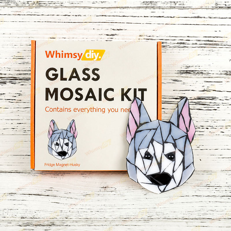 Whimsy DIY Fridge Magnet- Husky Glass Mosaic Kit Puzzles