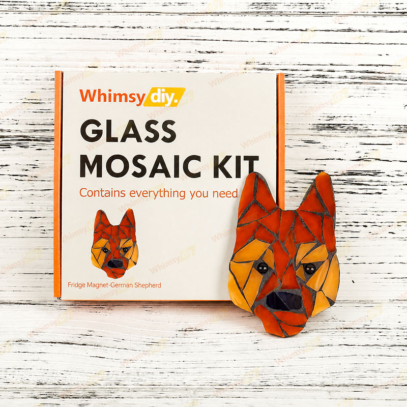 Whimsy DIY Fridge Magnet- German Shepherd Dog Glass Mosaic Kit Puzzles