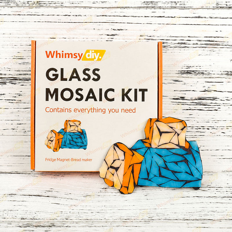 Whimsy DIY Fridge Magnet- bread maker Glass Mosaic Kit Puzzles