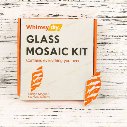 Whimsy DIY Fridge Magnet- Salmon Sashimi Glass Mosaic Kit Puzzles